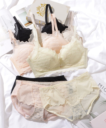 【2点セット】ビジュー付き ソリッドカラー ブラ&ショーツ