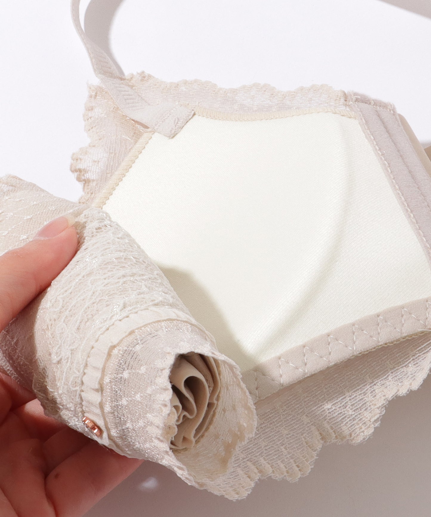 【2点セット】ビジュー付き ソリッドカラー ブラ&ショーツ