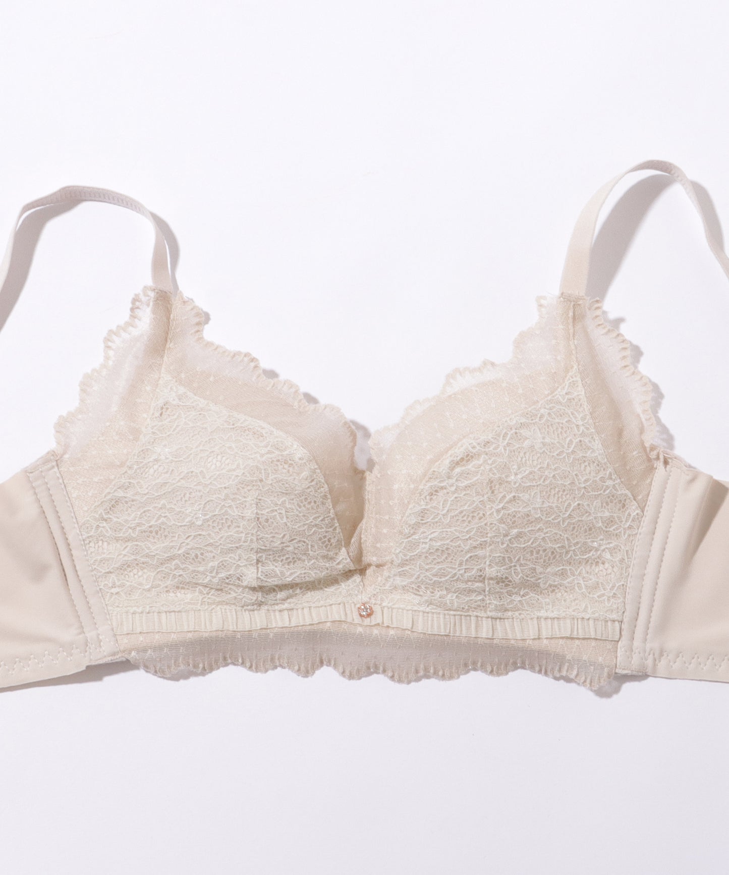 【2点セット】ビジュー付き ソリッドカラー ブラ&ショーツ