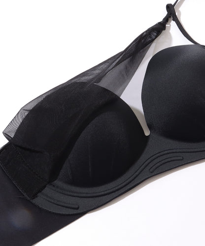 【2点セット】ウエーブライン チュール ワンショルダー ブラ&ショーツ