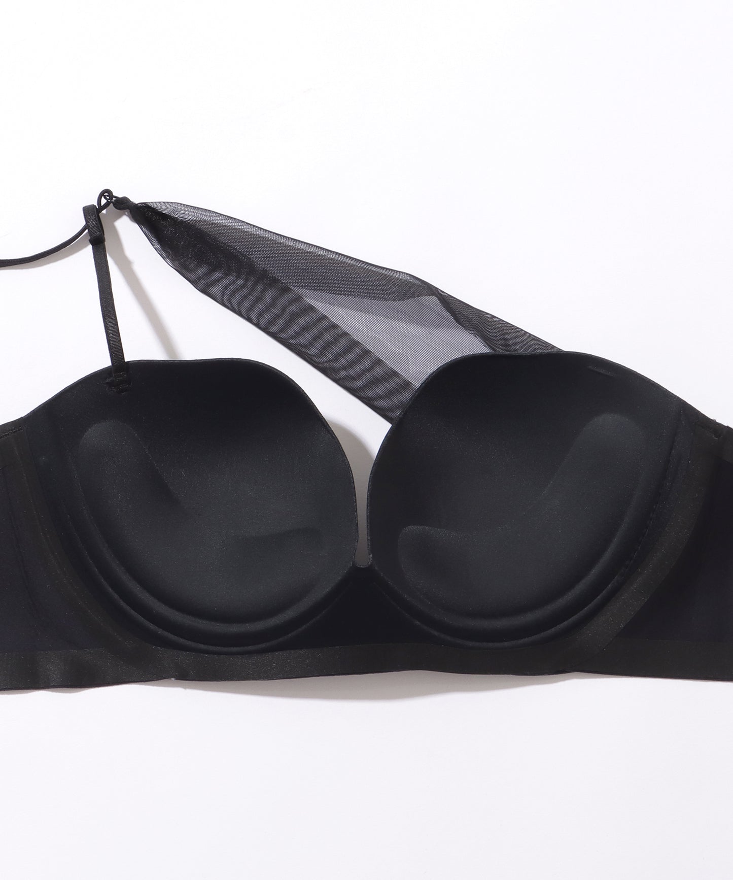 【2点セット】ウエーブライン チュール ワンショルダー ブラ&ショーツ