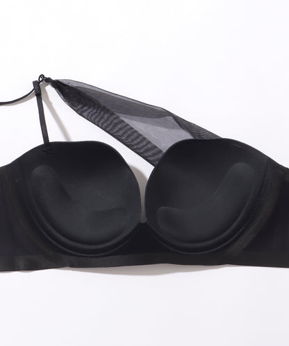 【2点セット】ウエーブライン チュール ワンショルダー ブラ&ショーツ