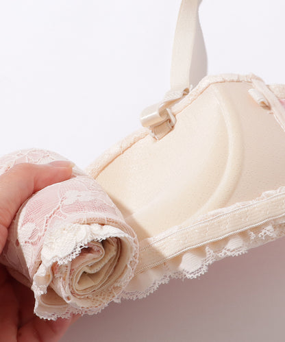【2点セット】フラワー レース 1/2 ブラ&ショーツ