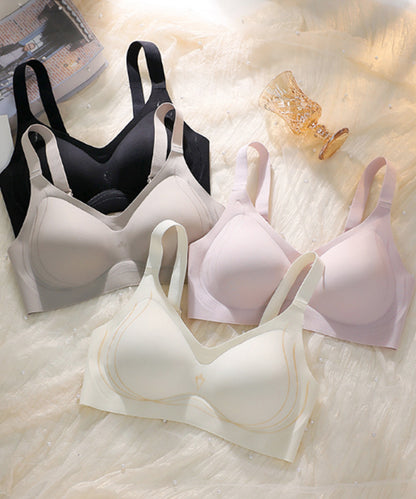 ソリッドカラー ノンワイヤー スムース 脇高 ブラ