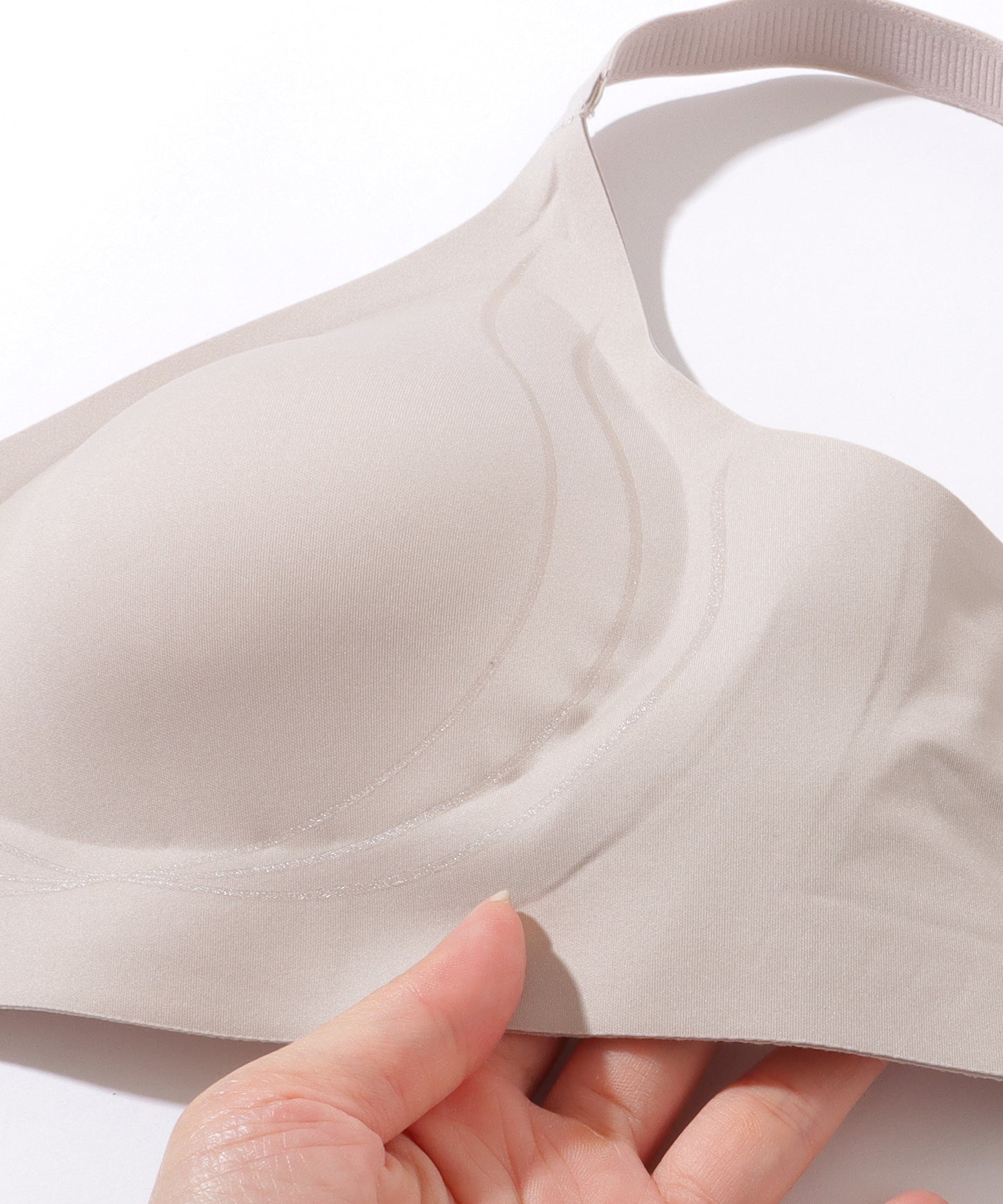 ソリッドカラー ノンワイヤー スムース 脇高 ブラ