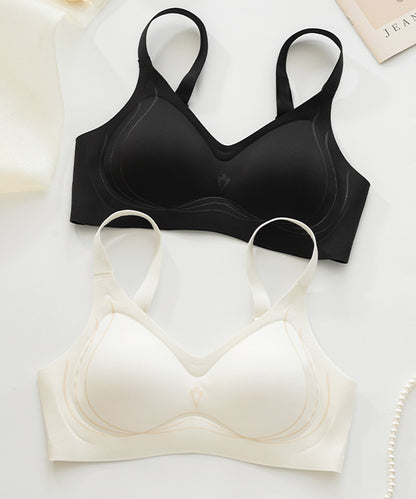 ソリッドカラー ノンワイヤー スムース 脇高 ブラ