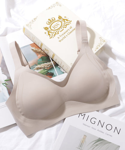 ソリッドカラー ノンワイヤー スムース 脇高 ブラ