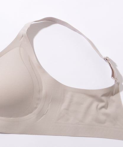 ソリッドカラー ノンワイヤー スムース 脇高 ブラ