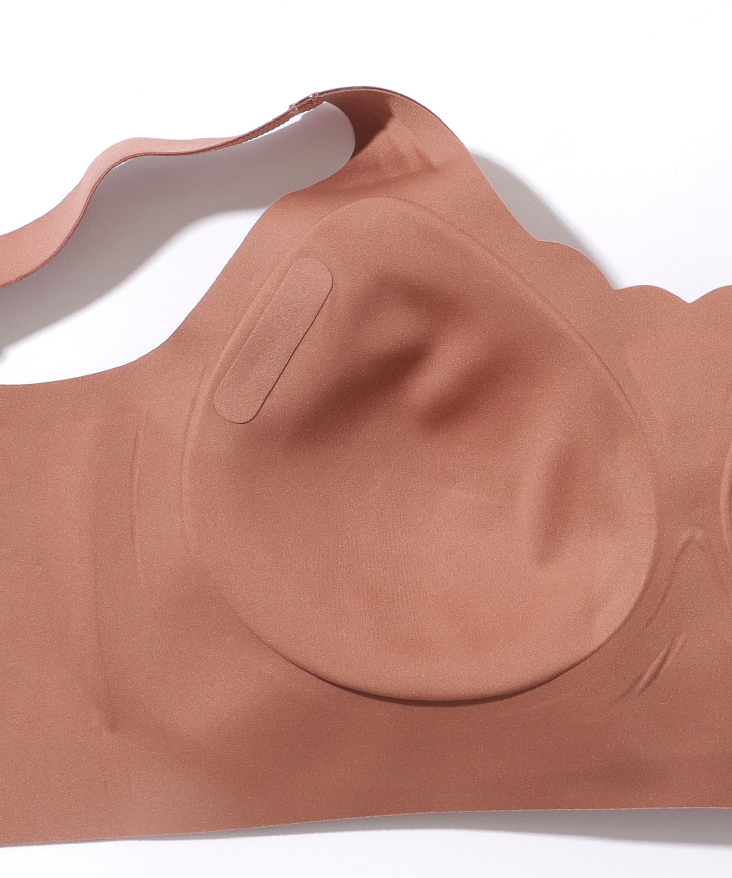 ソリッドカラー スカラップ ノンワイヤー 脇高 ブラジャー