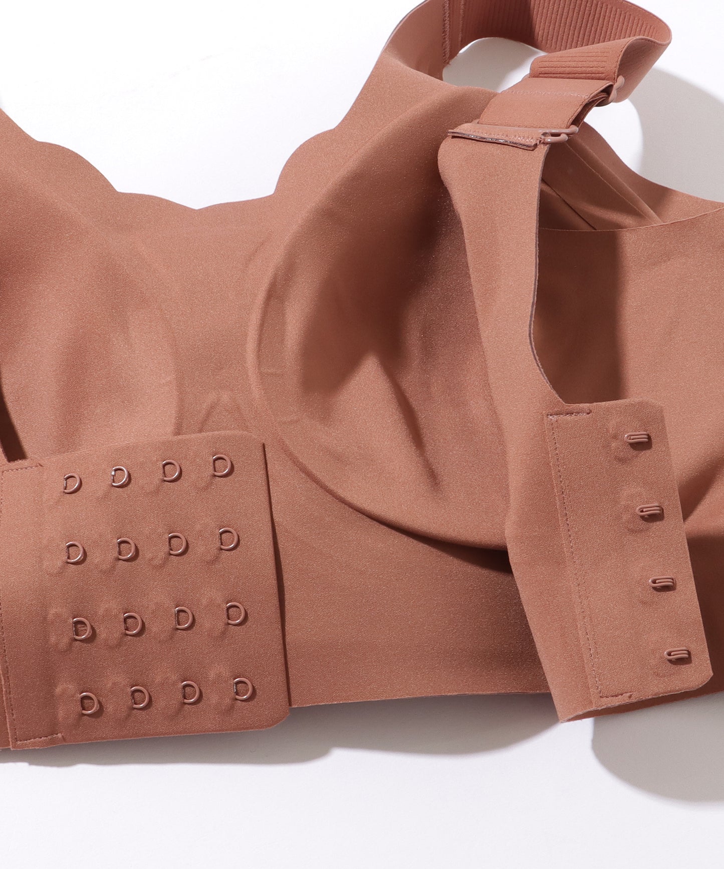 ソリッドカラー スカラップ ノンワイヤー 脇高 ブラジャー