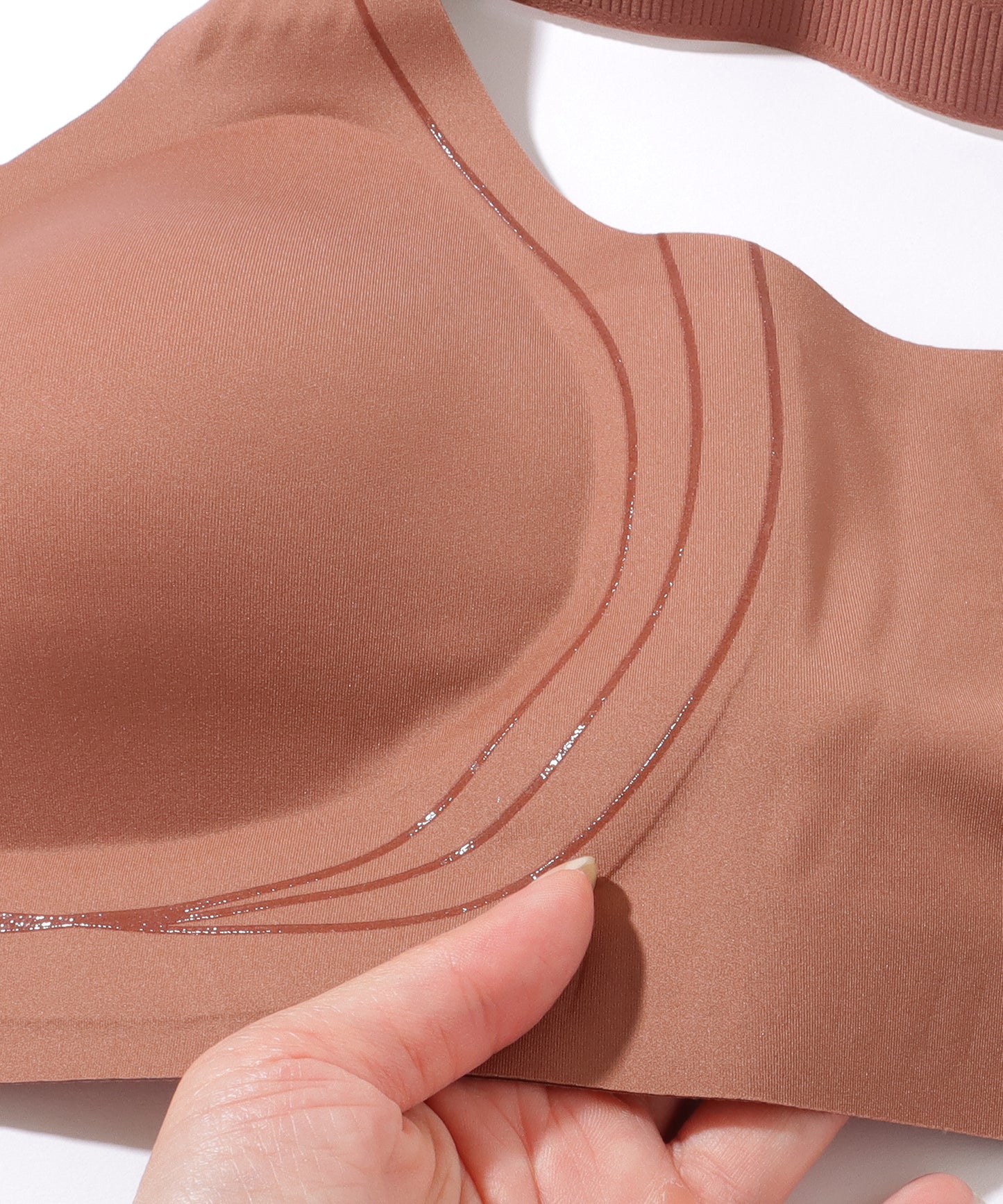 ソリッドカラー スカラップ ノンワイヤー 脇高 ブラジャー