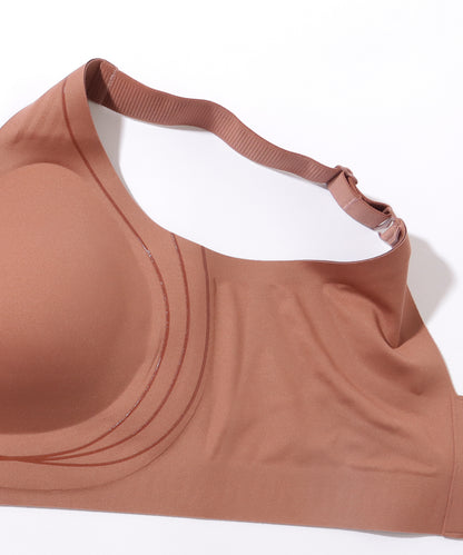 ソリッドカラー スカラップ ノンワイヤー 脇高 ブラジャー