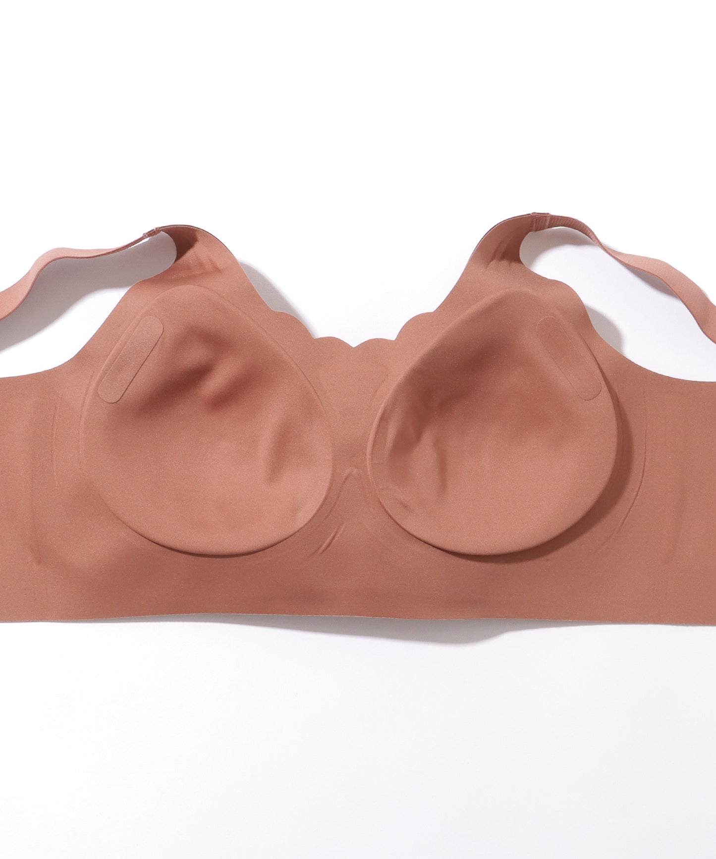 ソリッドカラー スカラップ ノンワイヤー 脇高 ブラジャー