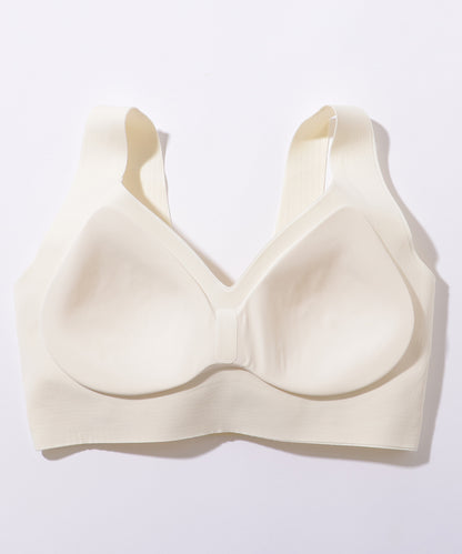 ソリッドカラー Vネック ノンワイヤー 脇高 ブラジャー