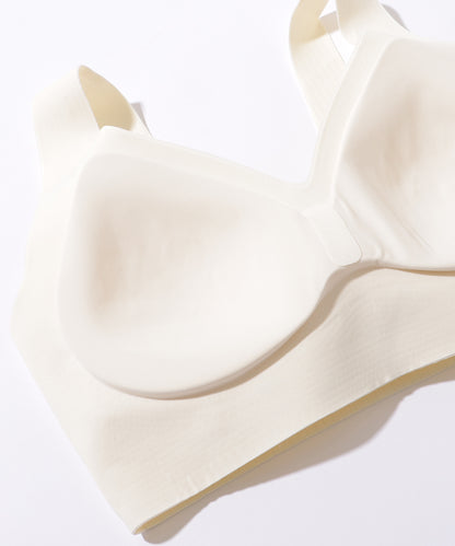 ソリッドカラー Vネック ノンワイヤー 脇高 ブラジャー