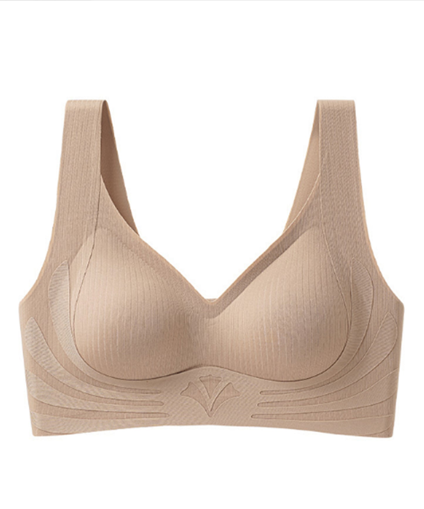 ソリッドカラー Vネック ノンワイヤー 脇高 ブラジャー