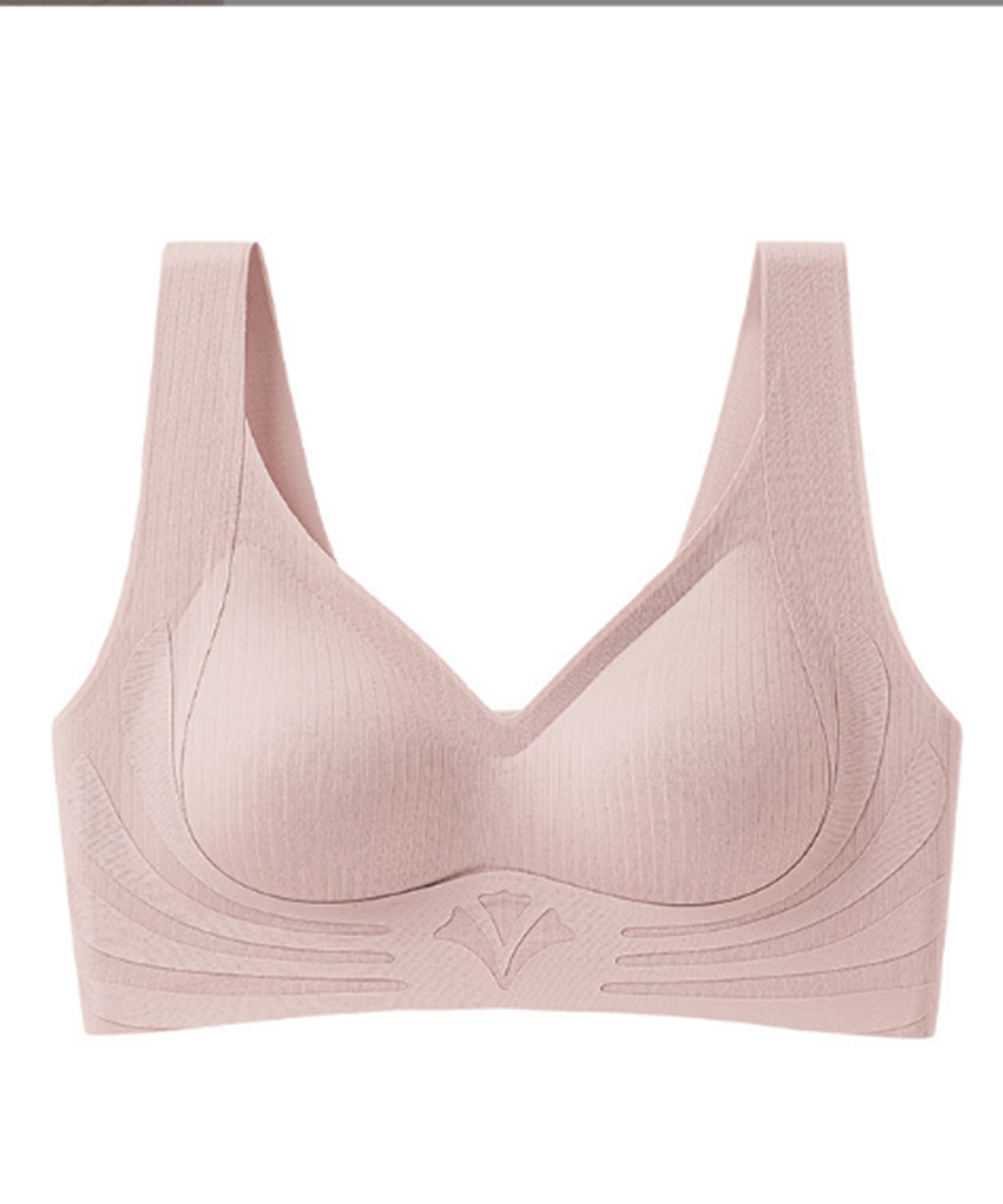 ソリッドカラー Vネック ノンワイヤー 脇高 ブラジャー