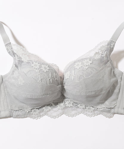 【2点セット】フラワー レース ノンワイヤー ブラジャー&ショーツ