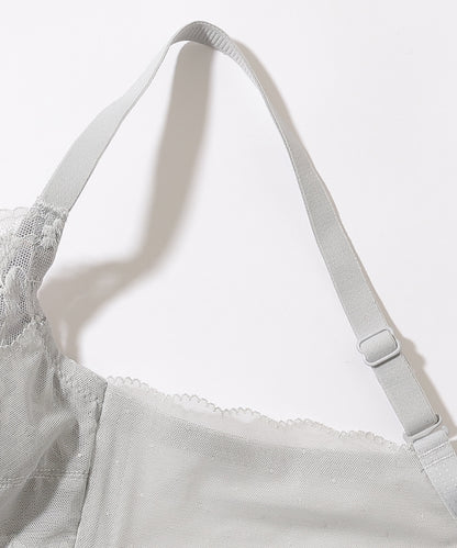 【2点セット】フラワー レース ノンワイヤー ブラジャー&ショーツ