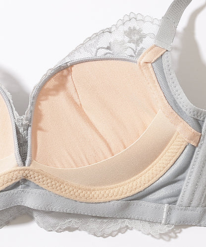 【2点セット】フラワー レース ノンワイヤー ブラジャー&ショーツ