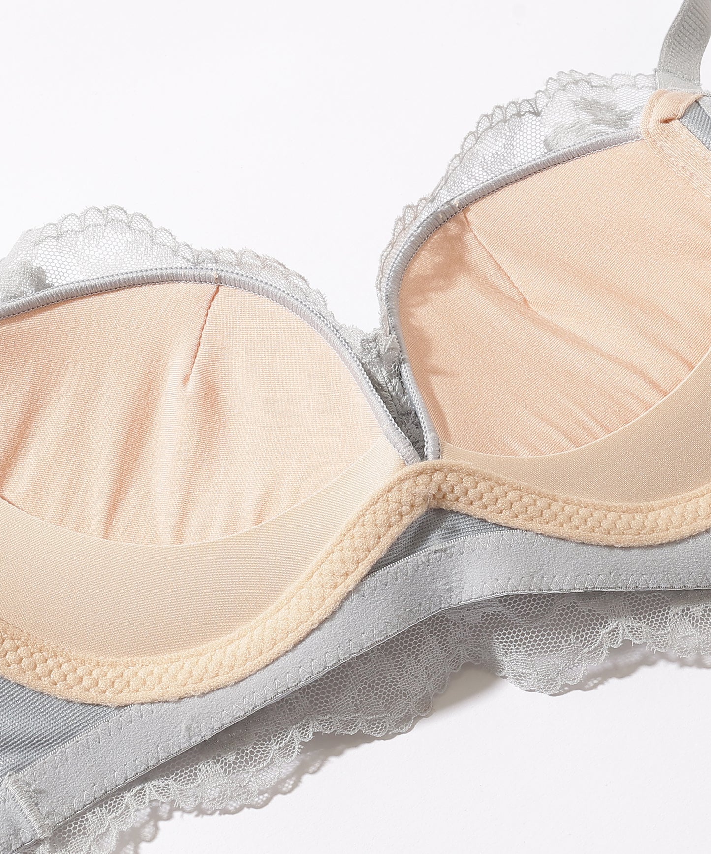 【2点セット】フラワー レース ノンワイヤー ブラジャー&ショーツ