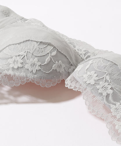 【2点セット】フラワー レース ノンワイヤー ブラジャー&ショーツ