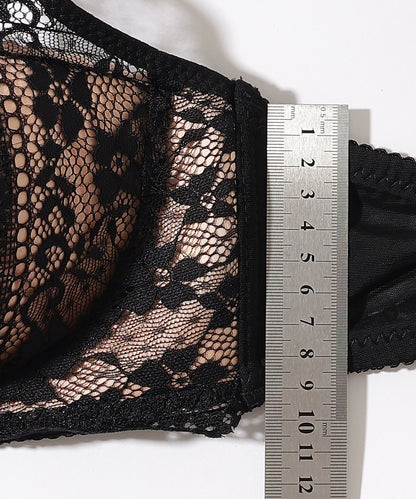 【2点セット】リボン風 花柄 レース ブラジャー&ショーツ