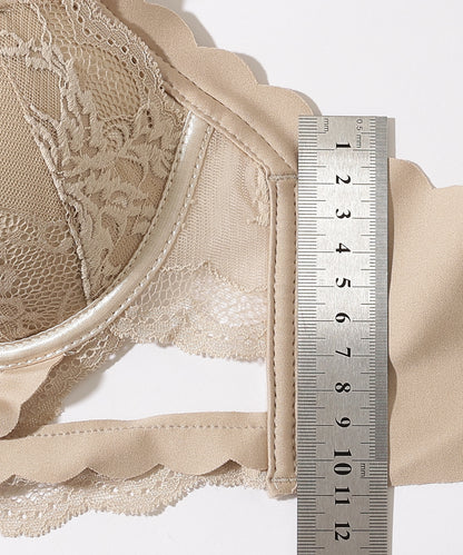 【2点セット】クロスライン スカラップ レース ブラジャー&ショーツ