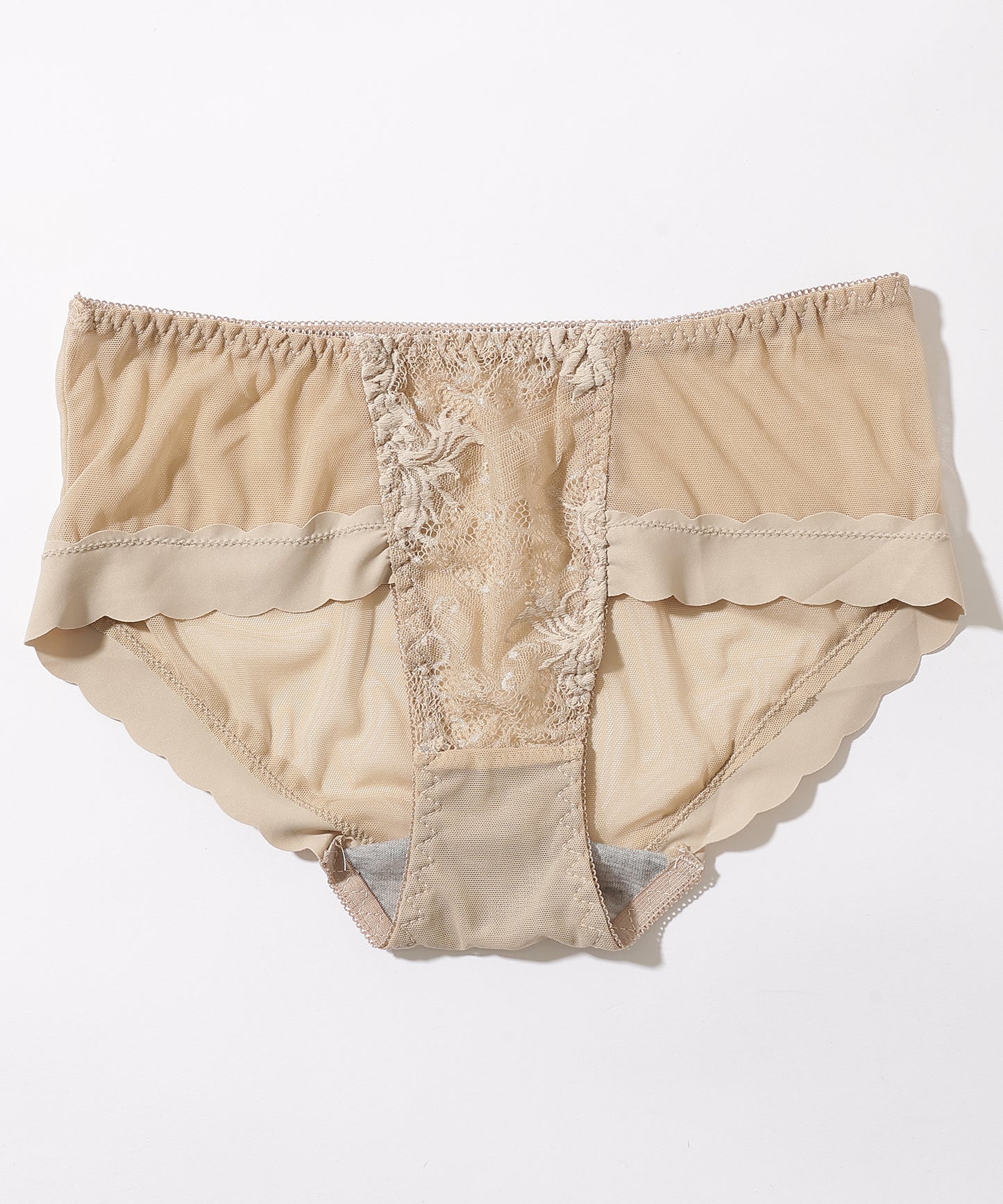 【2点セット】クロスライン スカラップ レース ブラジャー&ショーツ