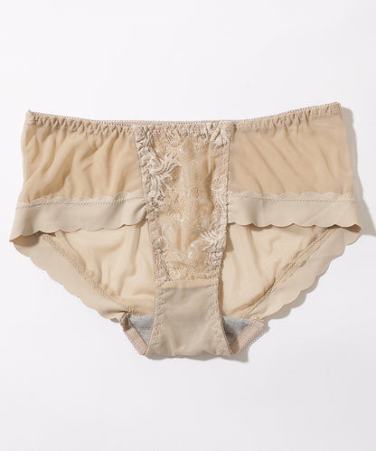 【2点セット】クロスライン スカラップ レース ブラジャー&ショーツ