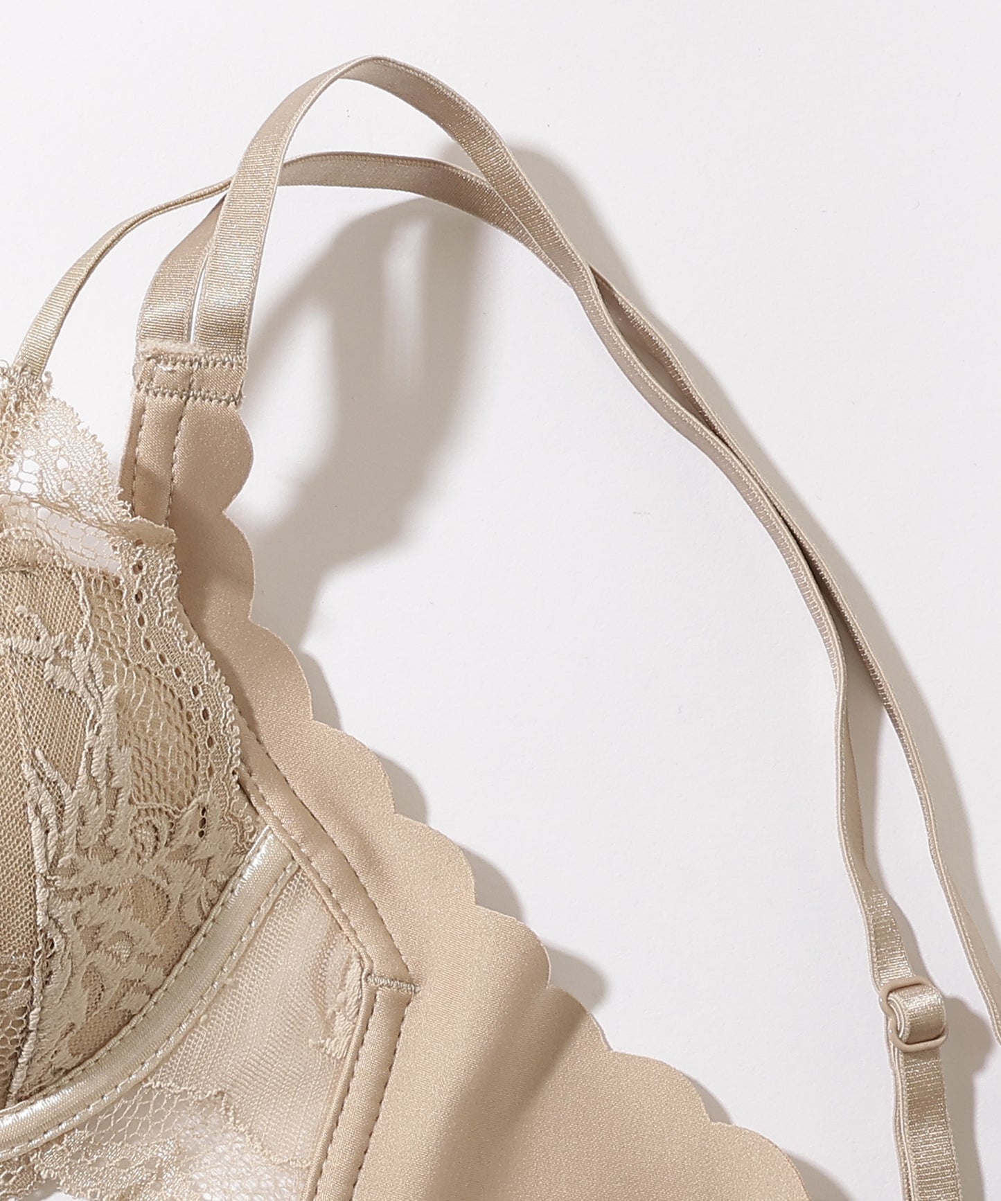 【2点セット】クロスライン スカラップ レース ブラジャー&ショーツ