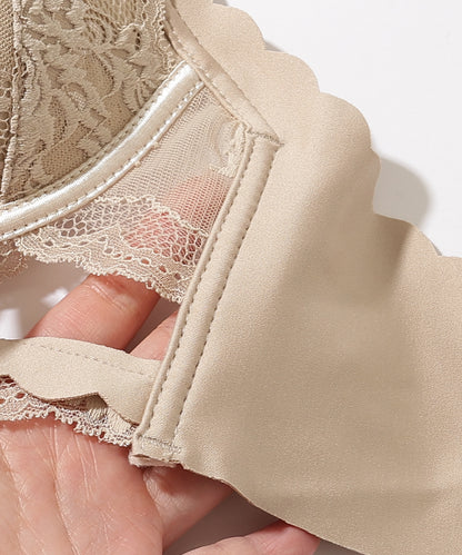 【2点セット】クロスライン スカラップ レース ブラジャー&ショーツ