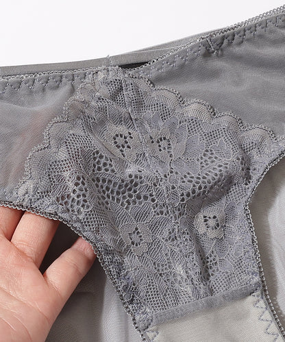【2点セット】カットアウト スカラップ レース ブラジャー&ショーツ