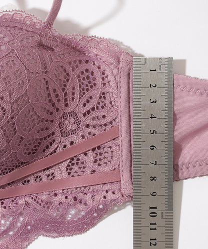 【2点セット】 ロマンチック レース リボン付き ブラジャー&ショーツ
