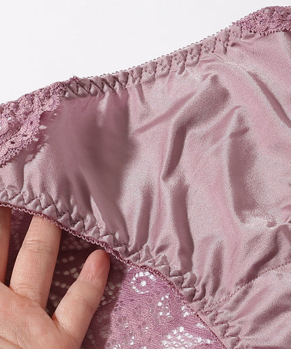 【2点セット】 ロマンチック レース リボン付き ブラジャー&ショーツ