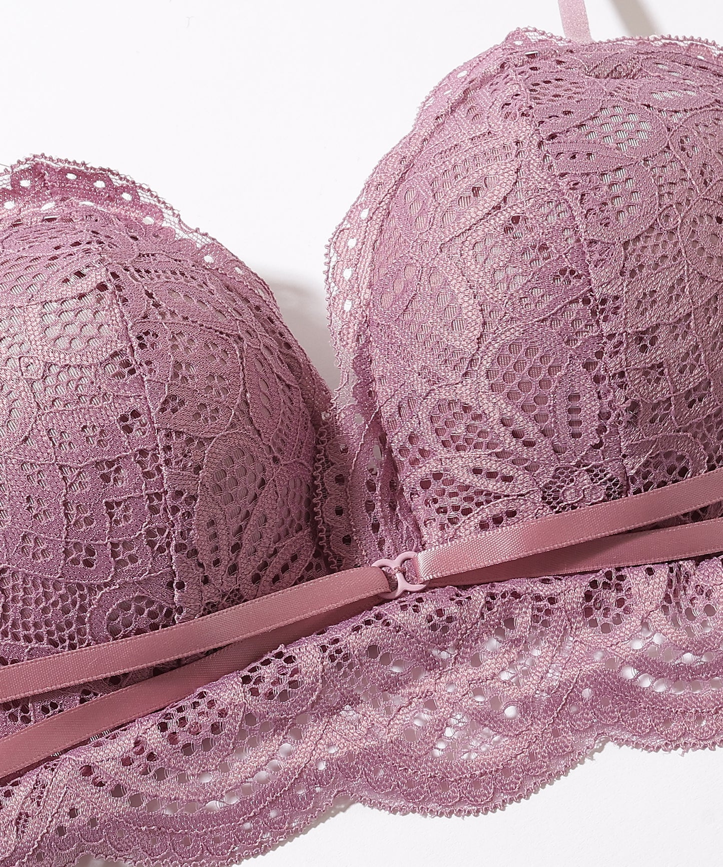 【2点セット】 ロマンチック レース リボン付き ブラジャー&ショーツ