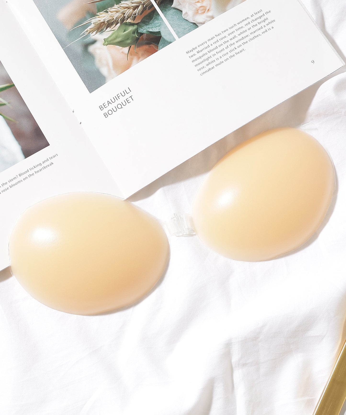 フロントホック付き ノンワイヤー ソフト ヌード ブラ