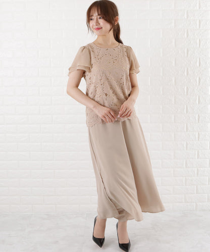 フロントレース シフォンスリーブ プルオーバー