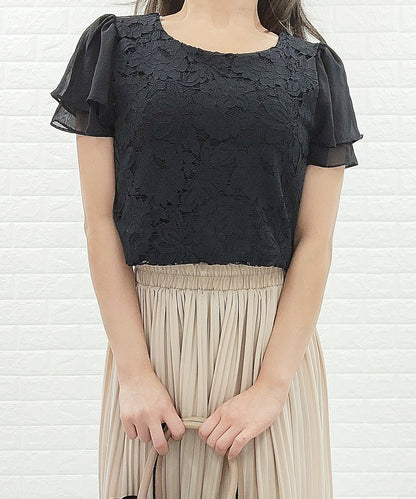 フロントレース シフォンスリーブ プルオーバー