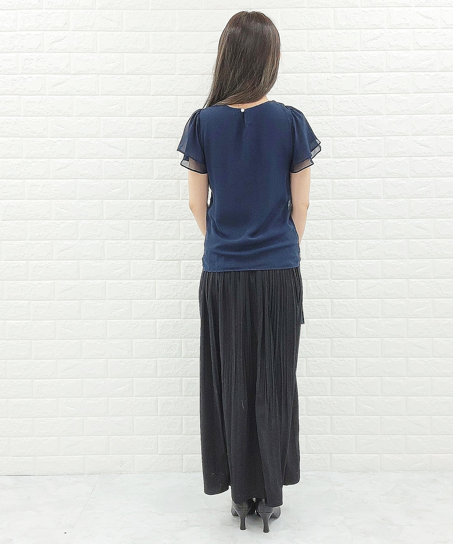 フロントレース シフォンスリーブ プルオーバー
