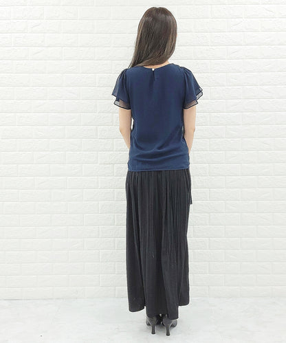 フロントレース シフォンスリーブ プルオーバー