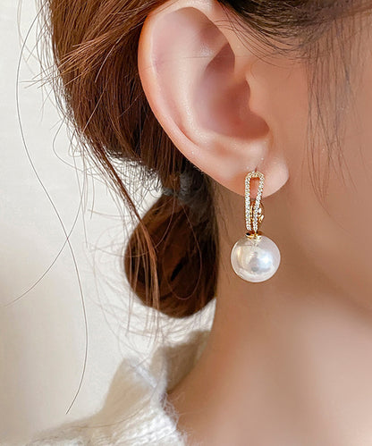 3WAY パール ビジュー フープ ピアス