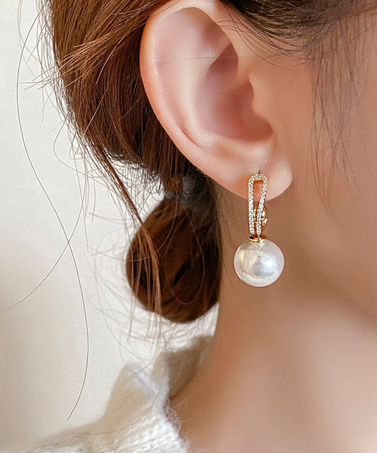3WAY パール ビジュー フープ ピアス