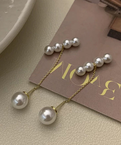 パール ライン ロング チェーン ピアス