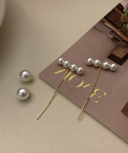 パール ライン ロング チェーン ピアス