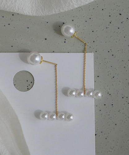 パール ライン ロング チェーン ピアス