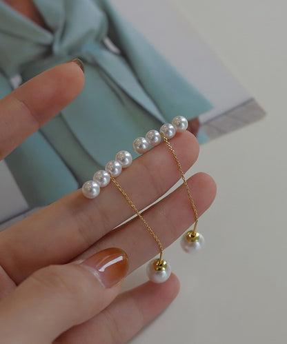 パール ライン ロング チェーン ピアス