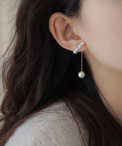 パール ライン ロング チェーン ピアス