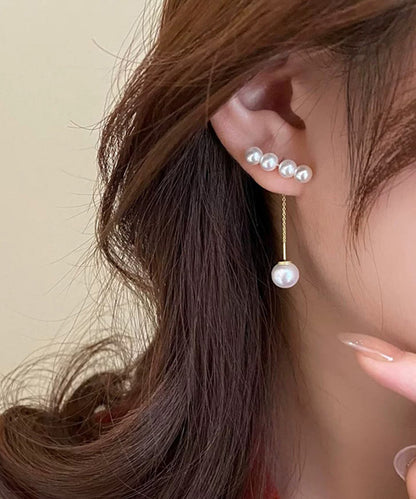 パール ライン ロング チェーン ピアス