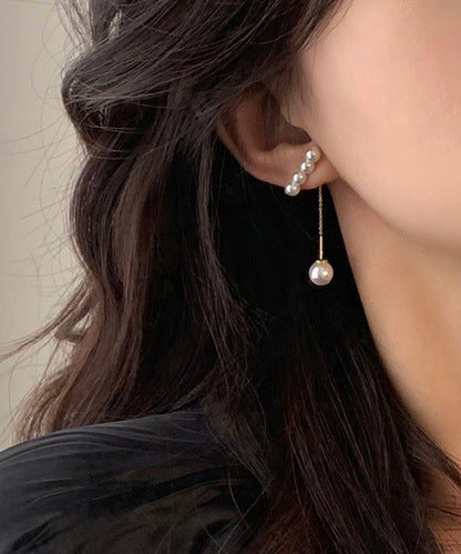 パール ライン ロング チェーン ピアス